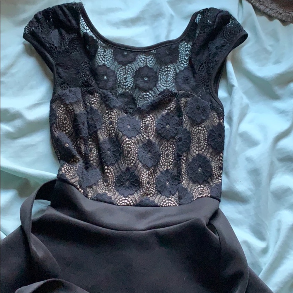 High low lace back formal dress